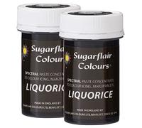 Sugarflair Spectral Liquorice Black Food Colouring Paste, Highly Concentrated for Use with Sugar Pastes, Buttercream, Royal Icing or Cake Mix, Vibrant Colour Dye - 25g (Pack of 2)