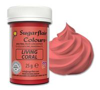 Sugarflair Spectral Living Coral Food Colouring Paste 25g - Concentrated Paste Food Dye for Cake Decorating, Fondant, Buttercream, Cake Batter and More - Vegan, Kosher, Bake-Stable