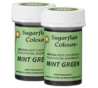 Sugarflair Spectral Mint Green Food Colouring Paste, Highly Concentrated for Use with Sugar Pastes, Buttercream, Royal Icing or Cake Mix, Vibrant Colour Dye - 25g (Pack of 2)