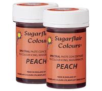 Sugarflair Spectral Peach Food Colouring Paste, Highly Concentrated for Use with Sugar Pastes, Buttercream, Royal Icing or Cake Mix, Vibrant Colour Dye - 25g (Pack of 2)