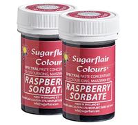 Sugarflair Spectral Raspberry Sorbate Food Colouring Paste, Highly Concentrated for Use with Sugar Pastes, Buttercream, Royal Icing or Cake Mix, Vibrant Colour Dye - 25g (Pack of 2)
