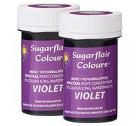 Sugarflair Spectral Violet Food Colouring Paste, Highly Concentrated for Use with Sugar Pastes, Buttercream, Royal Icing or Cake Mix, Vibrant Colour Dye - 25g (Pack of 2)