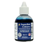 Sugarflair Super Blue Liquid Food Colouring, Max Concentrate For Colouring Sugarpaste, Buttercream, Icing, Royal Icing, Macarons, Meringues, Cake Decorations and more - 60ml