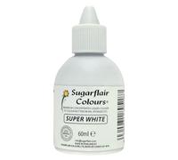 Sugarflair Super White Liquid Food Colouring, Max Concentrate For Colouring Sugarpaste, Buttercream, Icing, Royal Icing, Macarons, Meringues, Cake Decorations and more - 60ml