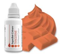 Sugarflair Tangerine (Orange) Oil Based Food Colouring, Highly Concentrated Edible Oil Based Blue Food Colour for Consistent Colouring of High Fat Foods: Icing, Buttercream, Chocolate & More - 30ml