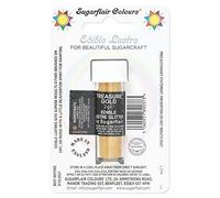 Sugarflair Treasure Gold (E171 Free) Edible Lustre Glitter, Add a Lustrous Shine to Cakes or Decorations. Brush On or Add Rejuvenator to Create Eye-Catching Edible Paint - 2g