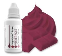 Sugarflair Velvet Rose Oil Based Food Colouring, Highly Concentrated Edible Oil Based Blue Food Colour for Consistent Colouring of High Fat Foods: Icing, Buttercream, Chocolate & More - 30ml