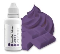 Sugarflair Violet Oil Based Food Colouring, Highly Concentrated Edible Oil Based Blue Food Colour for Consistent Colouring of High Fat Foods: Icing, Buttercream, Chocolate & More - 30ml
