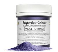 Sugarflair Violet Shimmer Edible Glitter Dust Powder Pump Refill Tub - Food Colouring Powder, Edible Colour Dust, Brush On, Spray, or Add Rejuvenator to Create Eye-Catching Paint Effect - 25g