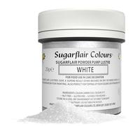 Sugarflair White Edible Glitter Dust Powder Pump Refill Tub - Food Colouring Powder, Edible Colour Dust, Brush On, Spray, or Add Rejuvenator to Create Eye-Catching Paint Effect - 25g