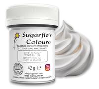 Sugarflair White Extra (E171 Free) Food Colouring Paste 42g - Maximum Concentrated Paste Food Dye for Cake Decorating, Fondant, Buttercream, Cake Batter and More - Vegan, Kosher, Bake-Stable