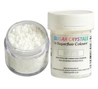 Sugarflair White Sugar Crystals For Decorating Cakes, Cupcakes, Donuts, Cookies, Desserts, Ice-Cream And Much More - 40g