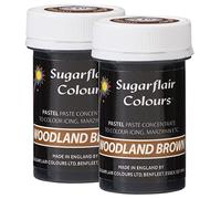 Sugarflair Woodland Brown Pastel Food Colouring Paste, Highly Concentrated for Use with Sugar Pastes, Buttercream, Royal Icing or Cake Mix, Subtle Colour Dye - 25g (Pack of 2)