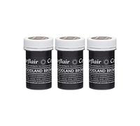 Sugarflair Woodland Brown Pastel Food Colouring Paste, Highly Concentrated for Use with Sugar Pastes, Buttercream, Royal Icing or Cake Mix, Subtle Colour Dye - 25g (Pack of 3)