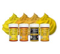 Sugarflair Yellow Food Colouring Paste Set 4x 25g - Concentrated Paste Food Dye for Cake Decorating, Fondant, Buttercream, Cake Batter and More - Vegan, Kosher, Bake-Stable