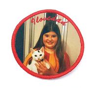 SugarGecko Your Photo, Printed Logo Patch, Custom Edge Embroidered Patch, The dye Printing Fabric Logo Badge