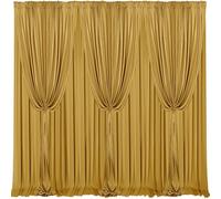 Sugargirl 30x10FT Wrinkle Free Gold Backdrop Curtains Polyester Photo Backdrop Drapes Curtains with Rod Pockets for Party Birthday Wedding Photography Home Decoration(5x10FT, 6 Panels)