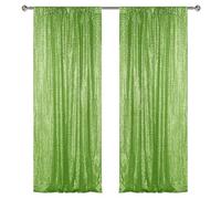 Sugargirl Apple Green Sequin Backdrop Curtain 2 Panels 2FTx8FT Glitter Apple Green Background Drapes Sparkle Photography Backdrop for Party Wedding Birthday Wall Decoration