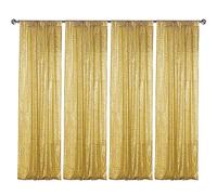 Sugargirl Gold Sequin Backdrop Curtain 4 Panels 2FTx8FT Glitter Gold Background Drapes Sparkle Photography Backdrop for Party Wedding Birthday Wall Decoration