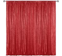 Sugargirl Red Sequin Backdrop Curtain 10FTx10FT Glitter Red Background Drapes Sparkle Photography Backdrop for Party Wedding Birthday Wall Decoration(1 Panel)
