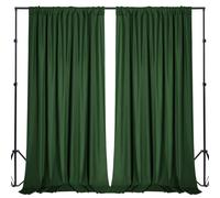 Sugargirl Wrinkle Free Green Backdrop Curtains Polyester Photo Backdrop Drapes Curtains with Rod Pockets for Party Birthday Wedding Photography Home Decoration(5x7FT, 2 Panels)