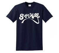 Sugarhill Gang T-Shirt Mens Ladies Records Sugarhill Rappers Delight Hip Hop Tee (Navy White Print, M)