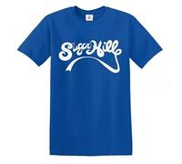 Sugarhill Gang T-Shirt Mens Ladies Records Sugarhill Rappers Delight Hip Hop Tee (Royal Blue White Print, XL)