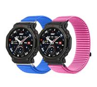 SUGARJAR 20mm Nylon Band Compatible with Amazfit T-Rex 3 Pro 44mm/Active 2 44mm/Active 2 Square/GTR Mini, 22mm Soft Sports for Amazfit T-Rex 3 Pro 48mm/Bip 5/Balance 2/Active Max Women Men
