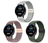 SUGARJAR 3 Pack 18/20/22mm Woven Strap Compatible with Garmin/Huawei/Samsung/Amazfit/Fossil, Nylon Replacement Bands for IDW/Blackview/Aeac Armband Women Men