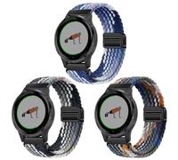 SUGARJAR 3 Pack 18/20/22mm Woven Strap Compatible with Garmin/Huawei/Samsung/Amazfit/Fossil, Nylon Replacement Bands for IDW/Blackview/Aeac Armband Women Men