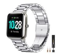 SUGARJAR Metal strap Compatible with ID205L,19mm Stainless Steel Replacement Band for ID205S ID205G ID215G ID216 SW020 SW023 WF021 YM205L WF025 Uwatch3 Ufit GT Popglory,Blackview, LETSCOM Smartwatch