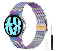 SUGARJAR Metal Strap Compatible with Samsung Galaxy Watch 7/FE/6/5/4 40mm 44mm/Watch 6 Classic 43mm 47mm,Seamless Stainless Steel Straps for Galaxy Watch 5 Pro 45mm/Watch 4 Classic 42mm 46mm