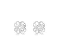 SUGARKITTEN LONDON Fine Silver Lucky Four-Leaf Clover Screw Back Beaded Stud Earrings