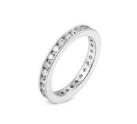 SUGARKITTEN LONDON Rhodium on Sterling Silver Full Eternity 2.5mm Channel Set CZ Stacking Ring J1/2 - U (L)