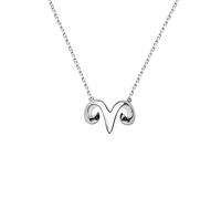 SUGARKITTEN LONDON Rhodium on Sterling Silver Shiny Constellation Zodiac Aries Sheep Charm Necklace 44.5cm 17.5''