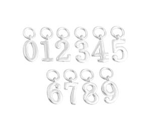 SUGARKITTEN LONDON Sterling Silver 12 x 6mm 0-9 Number Charm DIY Age Birthday Gift Pendant (5)