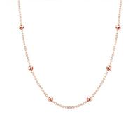 SUGARKITTEN LONDON Sterling Silver 2mm Bobble Balls Beads Circle Round Choker Necklace 35-40cm 15.8'' 3 Tones Rhodium / 18K Gold/Rose Gold (Rose Gold)