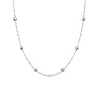 SUGARKITTEN LONDON Sterling Silver 2mm Bobble Balls Beads Circle Round Choker Necklace 35-40cm 15.8'' 3 Tones Rhodium / 18K Gold/Rose Gold (Rhodium)