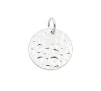 SUGARKITTEN LONDON Sterling Silver Disc Hammered Dot Embossed Necklace Bracelet Charm Pendant (15mm)