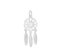 SUGARKITTEN LONDON Sterling Silver Dream Catcher Circle Disc Angel Wing Feather Drop Charm Pendant