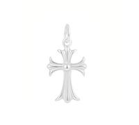 SUGARKITTEN LONDON Sterling Silver Fleur De Lis Cross Charm Pendant 10 * 15mm 7 * 7mm 2 Tones Unisex (Large - 10x15mm, Plain Silver)