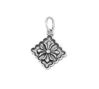 SUGARKITTEN LONDON Sterling Silver Oxidised Small Fleur de lis Iris Flower Maltese Cross Charm Pendant