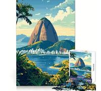 Sugarloaf Mountain, Rio for Adults 1000 Piece Jigsaw Puzzle Mind Puzzle Relaxing Fun Image Assembly Warm Surprise 38x26cm