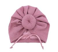 Sugarmelon Cute Silk Satin Lined Turban Hat for Newborn Baby Girls Boys Hair Care Bonnet Infant Toddler Headwraps Beanie Caps (12M,Rib Mauve)