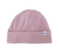 Sugarmelon Lightweight Jersey Beanie Hat for Newborn Baby Boys Girls Silky Satin Lined Hats Bonnet Toddler Infant Little Kids Beanies Caps (0-6M,Rib Dusty Pink)