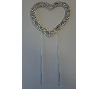 Sugar'N'Ice - Diamanté Single Heart Cake Decoration- Weddings, Engagement, Anniversary