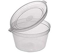 SugarShack | Plastic Hinged Lid Deli Pot/ Sauce Pot | Pack of 50