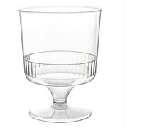 SugarShack | Wine Glasses/Cups on Stem Disposable Plastic | 142ml/5oz | Height: 8.5cm | Pack of 40 |