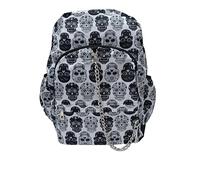 SUGARSKULLS Black White Backpack School Day of the Dead Gothic Goth Travel Festival Gig Alternative Splash proof Nylon Laptop Rucksack Bag