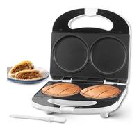 SugarWhisk Double Mini Pancake Maker Machine, Arepa Maker, 2 x 4-Inch Electric Pancakes Maker Griddle, Ideal for Pancakes, Cookies, Eggs, Arepas & Breakfast Sandwiches, 230V, UK Plug, White